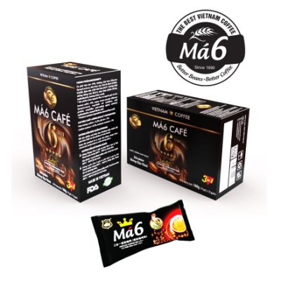 Cà phê hòa tan 3 in 1 Má 6 Cafe 160g (Hộp 16gr x 10 gói)